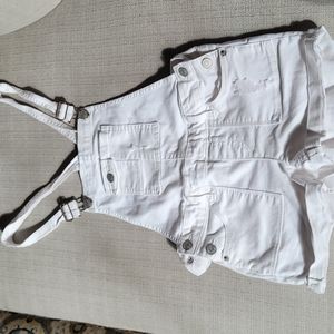 Girl's Justice White Overall Shorts
